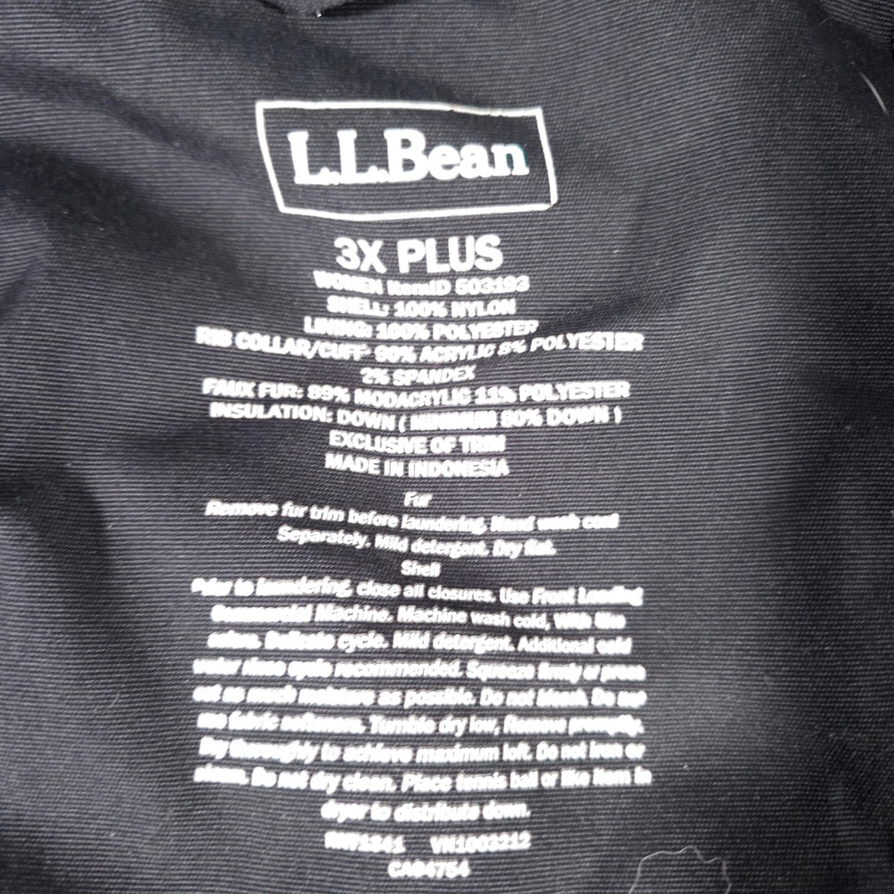 L.L. Bean Baxter State Parka Women 3X Plus Black Cordura DownTek Winter Coat - Picture 2 of 12